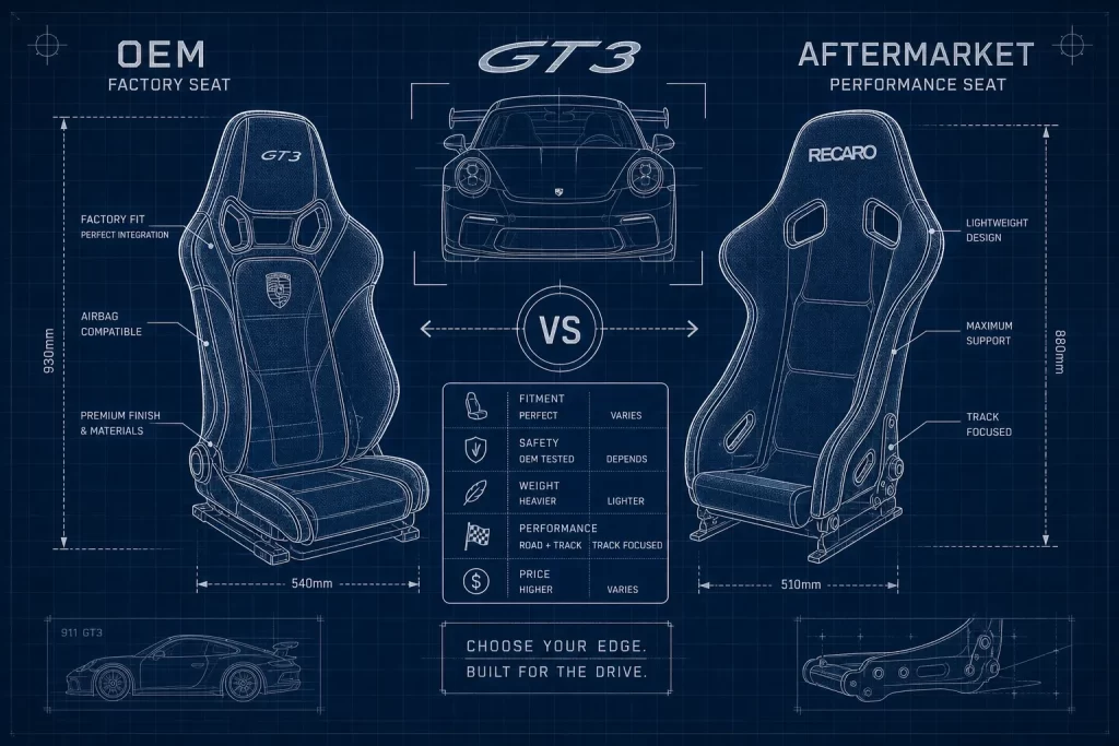porsche gt3 seats oem vs aftermarket options compared 1782729062050